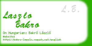 laszlo bakro business card